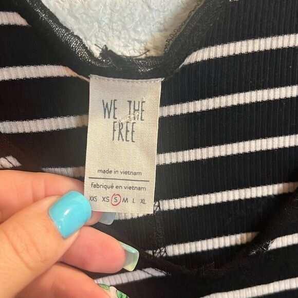 ✨Free People Tangerine Stripe Black Sz Small Top✨ - Picture 10 of 11